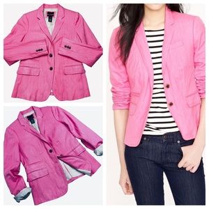 J. Crew Pink Schoolboy Blazer Size 2 Two Button Closure Preppy Academia Office
